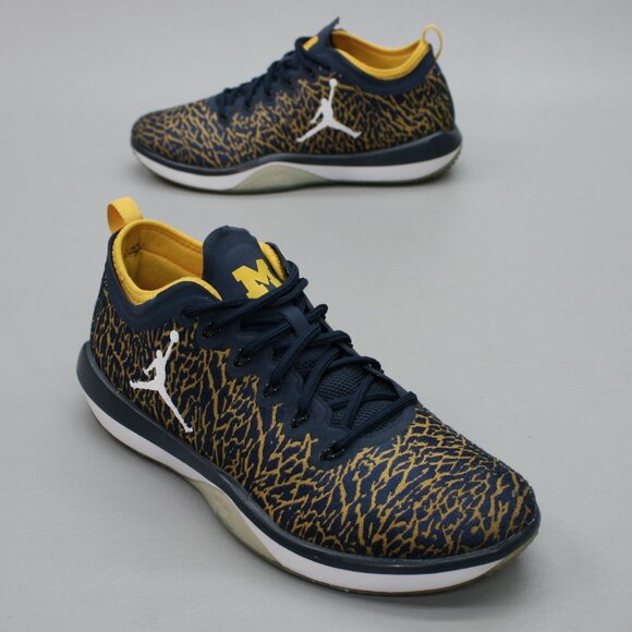 Nike Men's 9 Jordan Trainer 1 Low Michigan Wolverines Shoes Sneakers 845403-420 - Picture 1 of 12